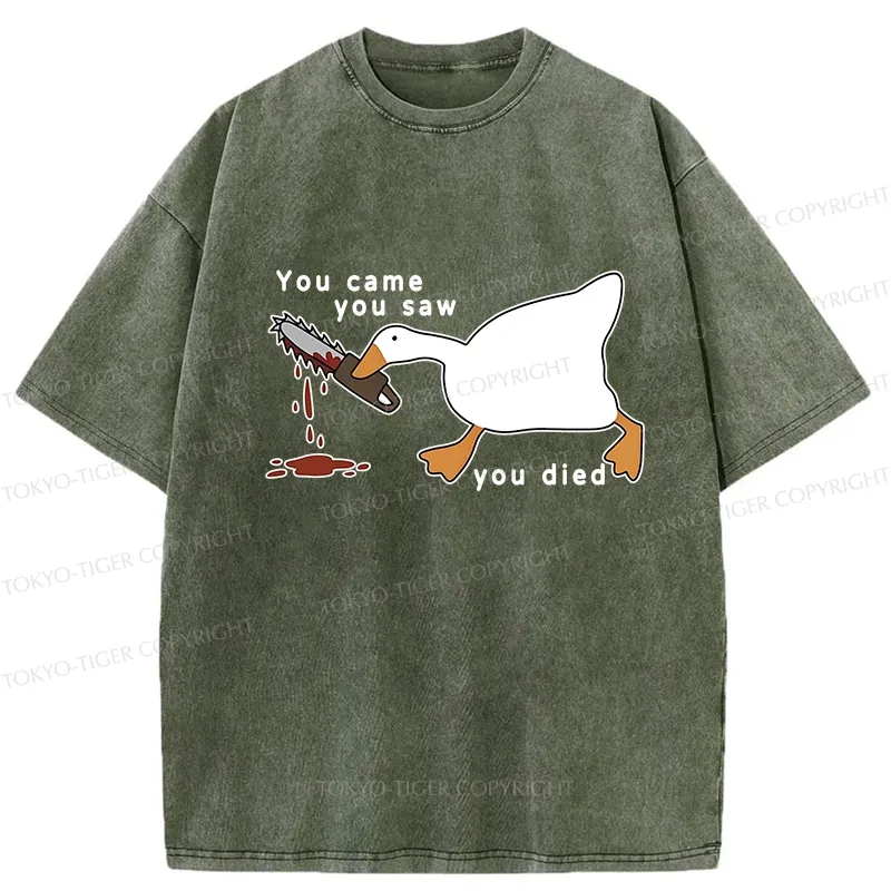 Tokyo-Tiger You Came You Saw You Died Washed T-Shirt