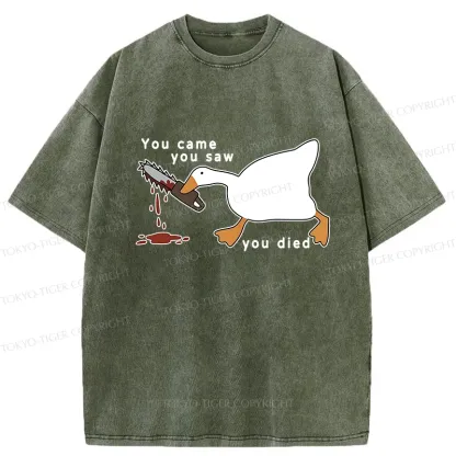 Tokyo-Tiger You Came You Saw You Died Washed T-Shirt