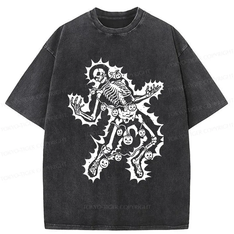 Tokyo-Tiger Electrocuted Skeleton Washed T-Shirt