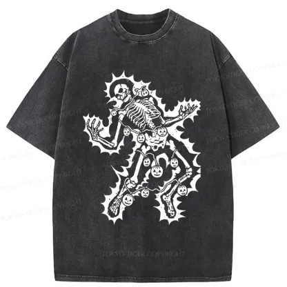 Tokyo-Tiger Electrocuted Skeleton Washed T-Shirt