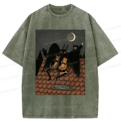 Tokyo-Tiger Mothman In Moonlight Washed T-Shirt