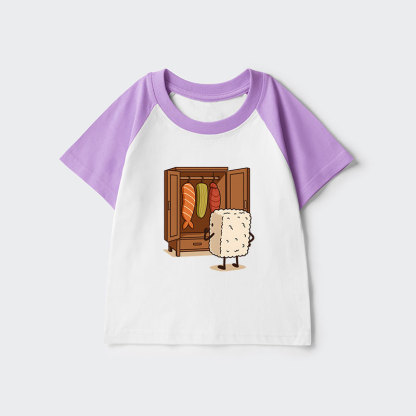 Tokyo-Tiger Sushi Pick Out Clothes Kids Raglan T-shirt