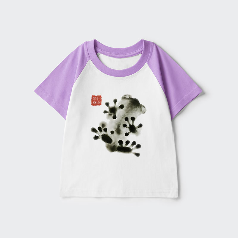 Tokyo-Tiger Ink Painting Frog Kids Raglan T-shirt