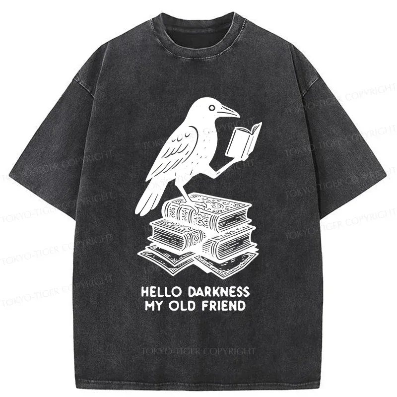 Tokyo-Tiger Crow Reading Washed T-Shirt