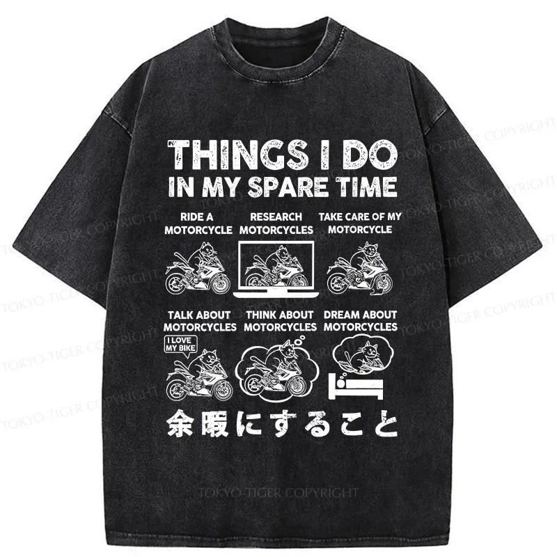 Tokyo-Tiger Things I Do In My Spare Time Washed T-Shirt