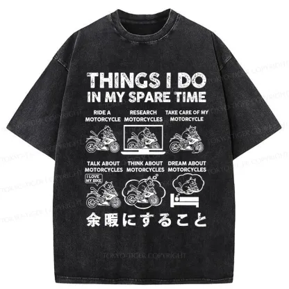 Tokyo-Tiger Things I Do In My Spare Time Washed T-Shirt
