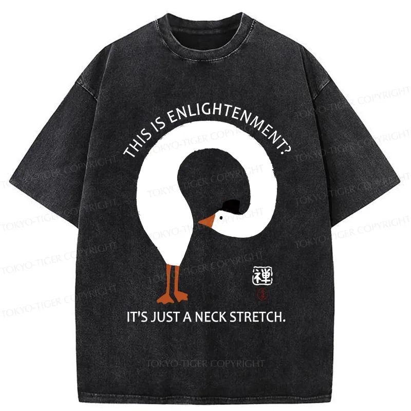 Tokyo-Tiger Funny Neck Stretch Of Zen Washed T-Shirt