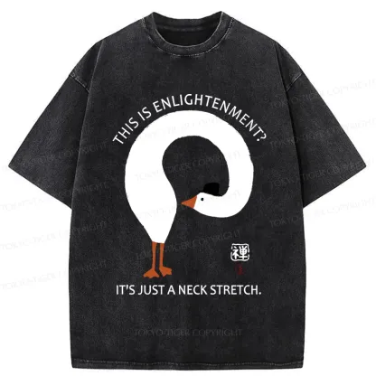 Tokyo-Tiger Funny Neck Stretch Of Zen Washed T-Shirt