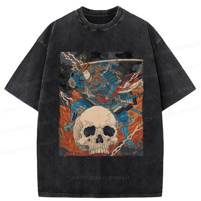 Tokyo-Tiger Samurai Who Fought To The End Washed T-Shirt