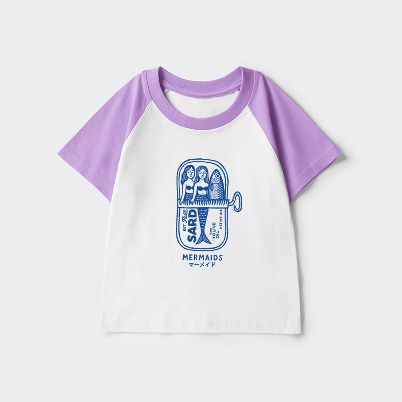Tokyo-Tiger Mermaid Can Kids Raglan T-shirt