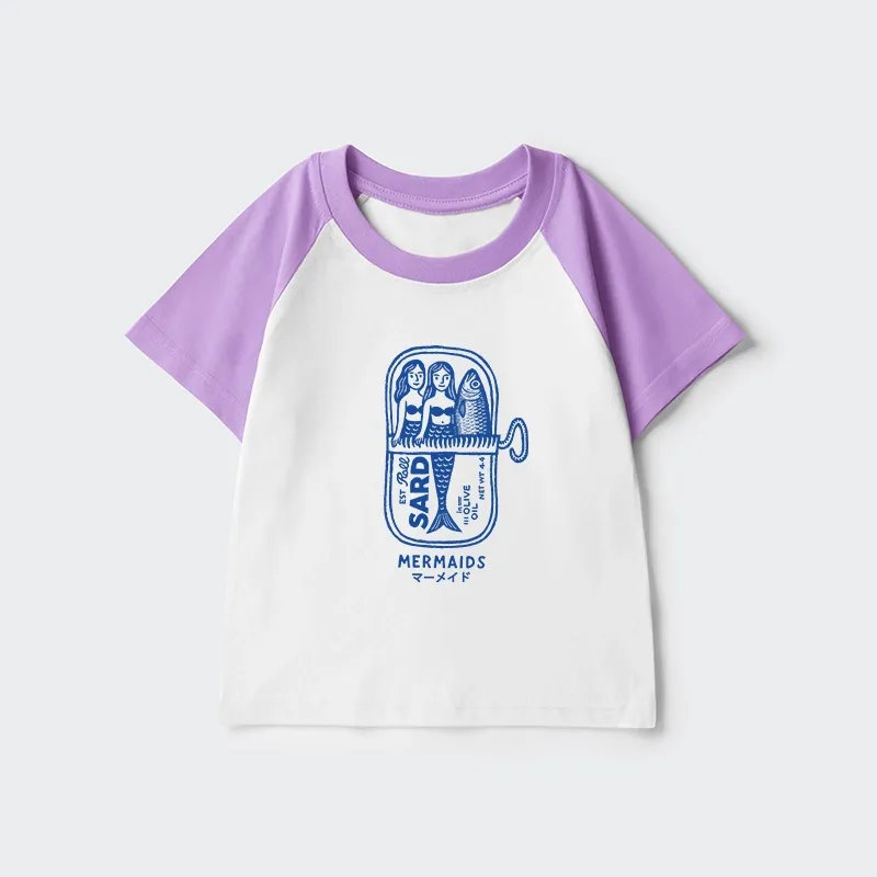 Tokyo-Tiger Mermaid Can Kids Raglan T-shirt