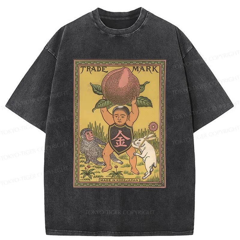 Tokyo-Tiger Japanese Kintaro Washed T-Shirt