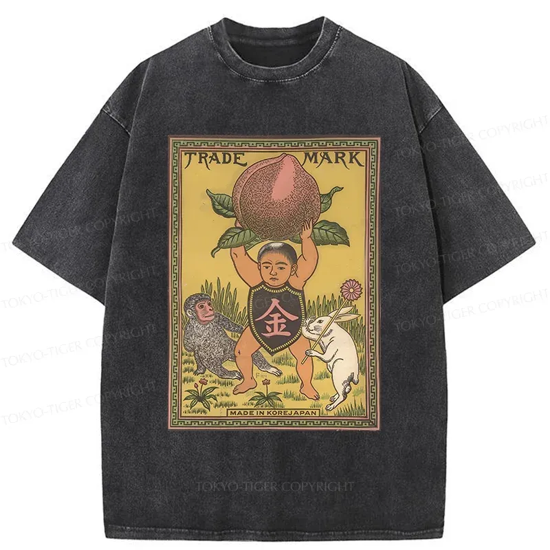 Tokyo-Tiger Japanese Kintaro Washed T-Shirt