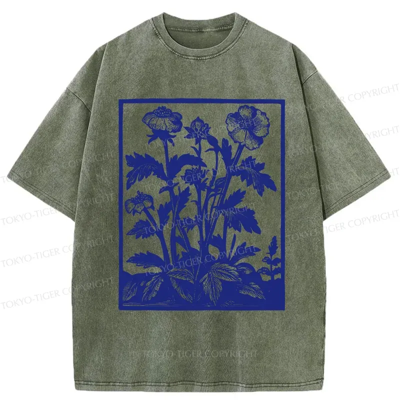 Tokyo-Tiger Vintage Japanese Plants Washed T-Shirt