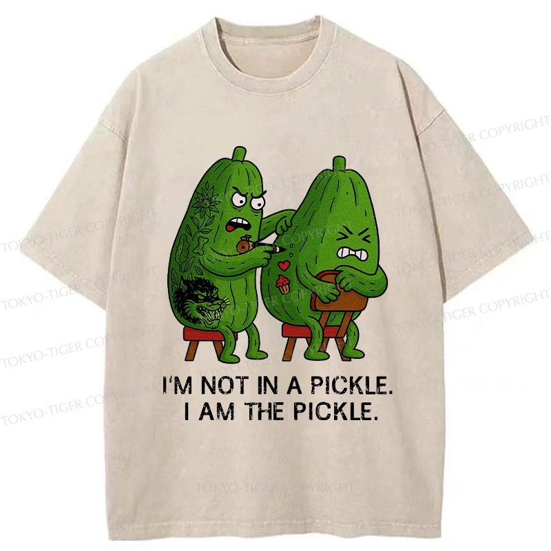 Tokyo-Tiger I Am The Pickle Funny Washed T-Shirt