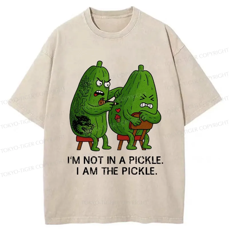 Tokyo-Tiger I Am The Pickle Funny Washed T-Shirt