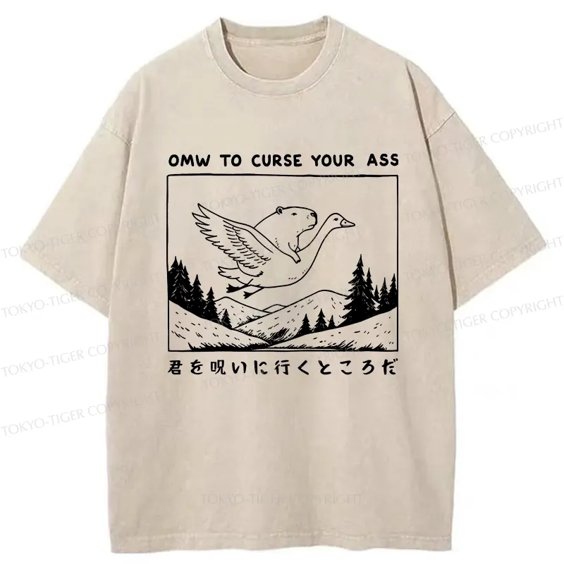 Tokyo-Tiger I'm On My Way To Curse You Washed T-Shirt