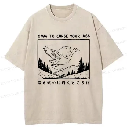 Tokyo-Tiger I'm On My Way To Curse You Washed T-Shirt