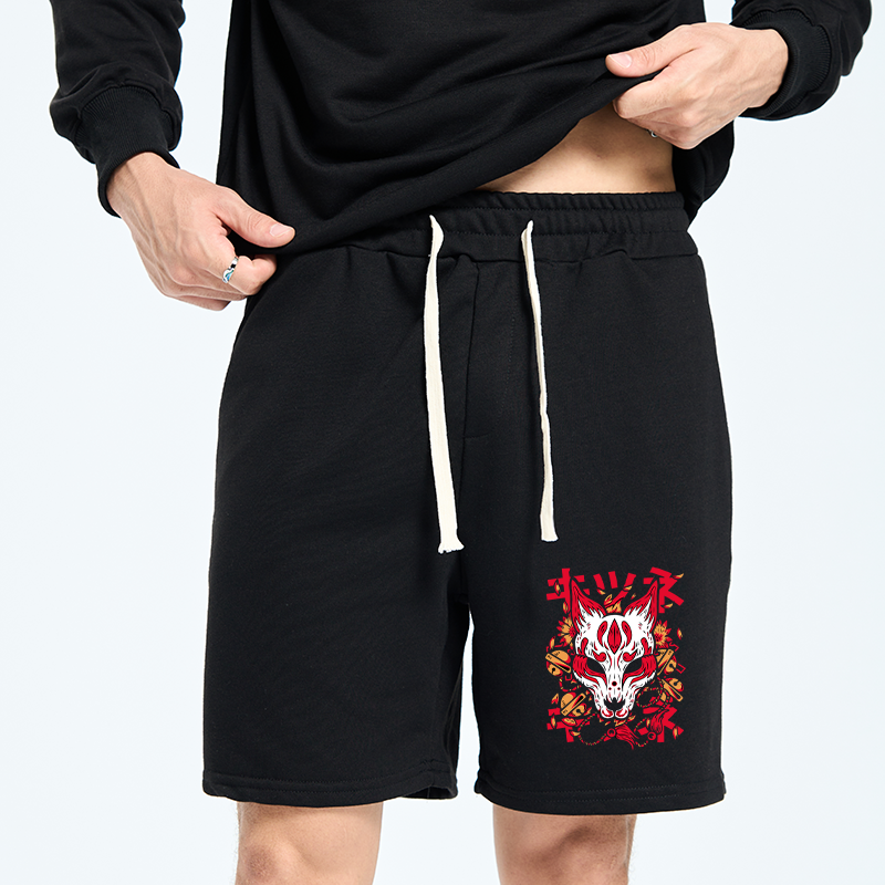 Tokyo-Tiger Japanese Kitsune Mask Unisex Shorts