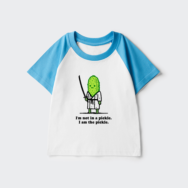 Tokyo-Tiger Funny Cucumber Samurai Kids Raglan T-shirt