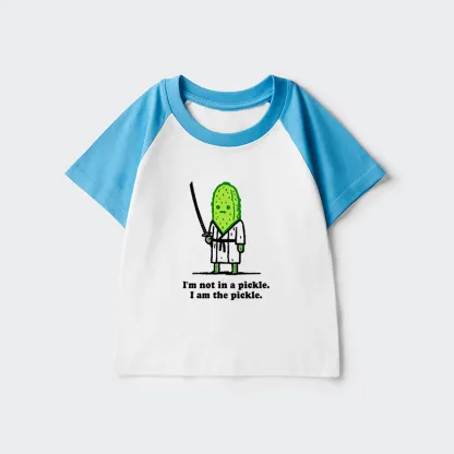 Tokyo-Tiger Funny Cucumber Samurai Kids Raglan T-shirt