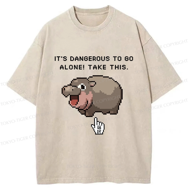 Tokyo-Tiger It's Dangerous To Go Alone Washed T-Shirt
