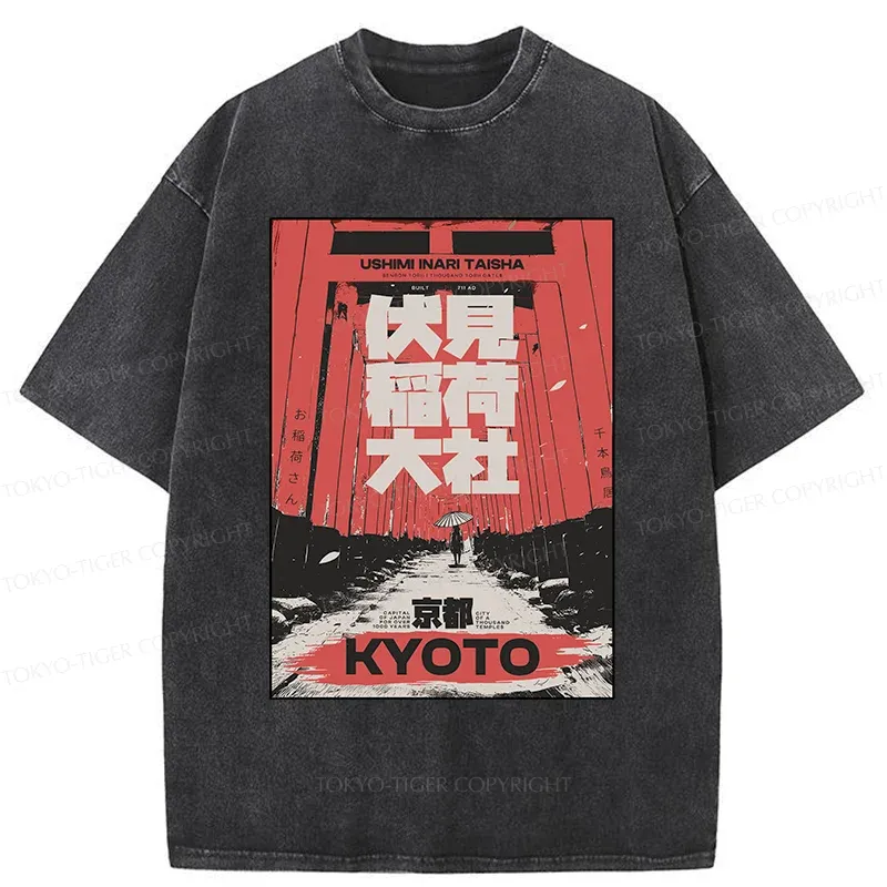 Tokyo-Tiger Kyoto Senbon Torii Washed T-Shirt