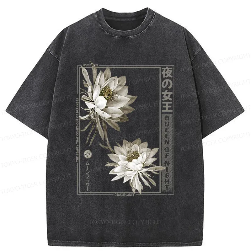 Tokyo-Tiger Japanese Epiphyllum Washed T-Shirt