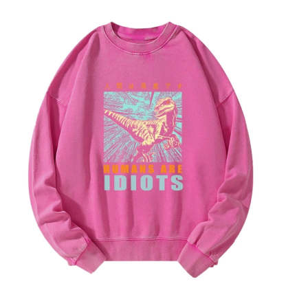 Tokyo-Tiger Mocking Dinosaurs Japanese Washed Sweatshirt