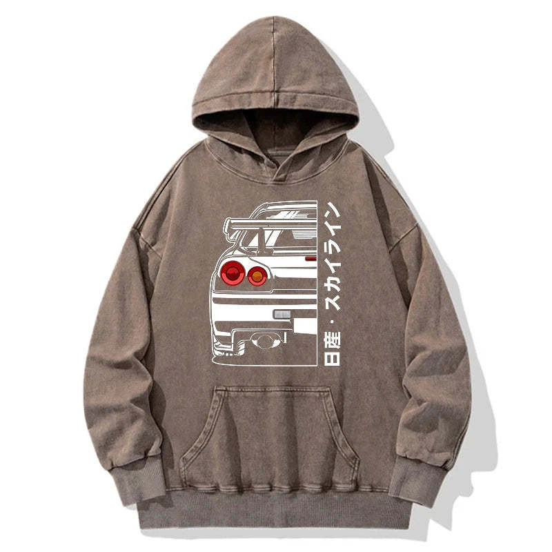 Tokyo-Tiger Nissan Skyline GTR R34 Washed Hoodie