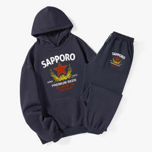 Image of Tokyo-Tiger Sapporo Beer Essential Fleece Lined Hoodie Set