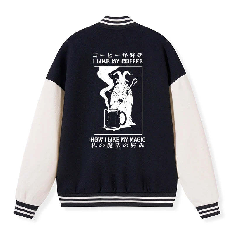 Tokyo-Tiger I Like My Coffee Embroidery Varsity Jacket Sale