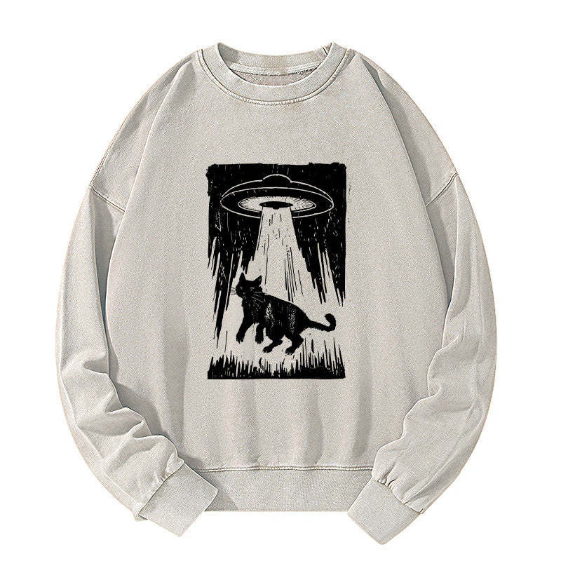 Tokyo-Tiger Cat Kidnapped By Aliens Washed Sweatshirt Sale