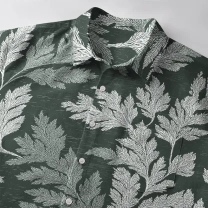 Tokyo-Tiger Vibrant Fern Silhouettes Button-up Shirt