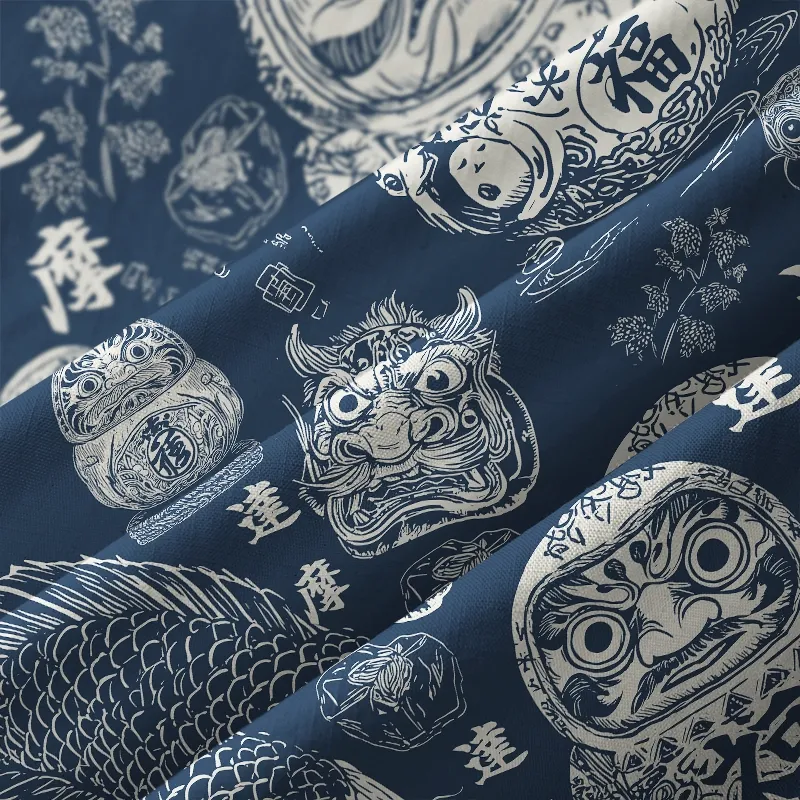 Tokyo-Tiger Daruma And Koi Button-up Shirt