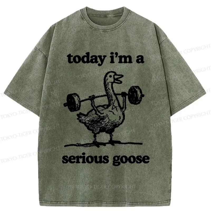 Tokyo-Tiger Fitness Goose Washed T-Shirt