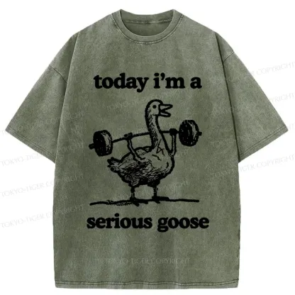 Tokyo-Tiger Fitness Goose Washed T-Shirt