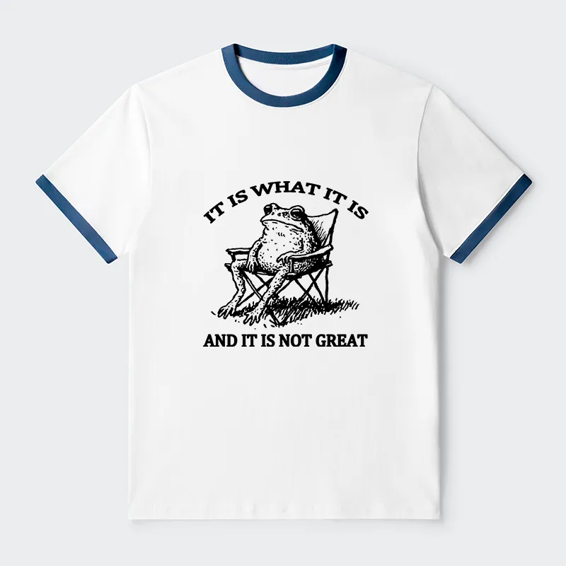 Tokyo-Tiger Resting Frog Funny Contrast Trim T-Shirt