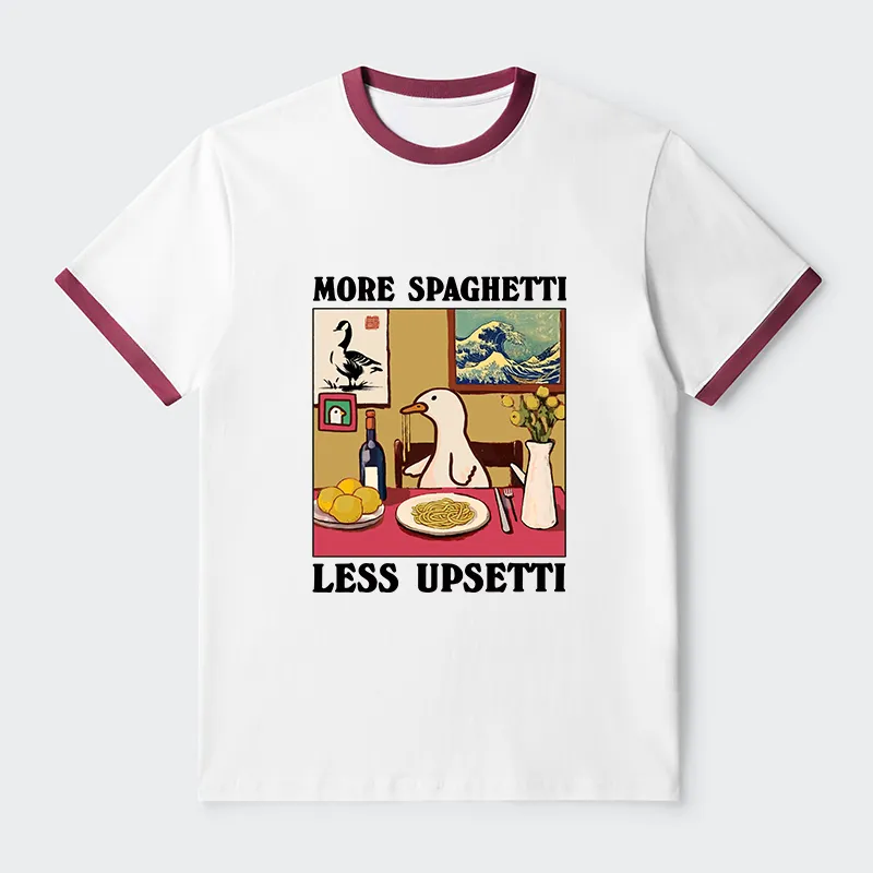 Tokyo-Tiger More Spaghetti Less Upsetti Goose Contrast Trim T-Shirt