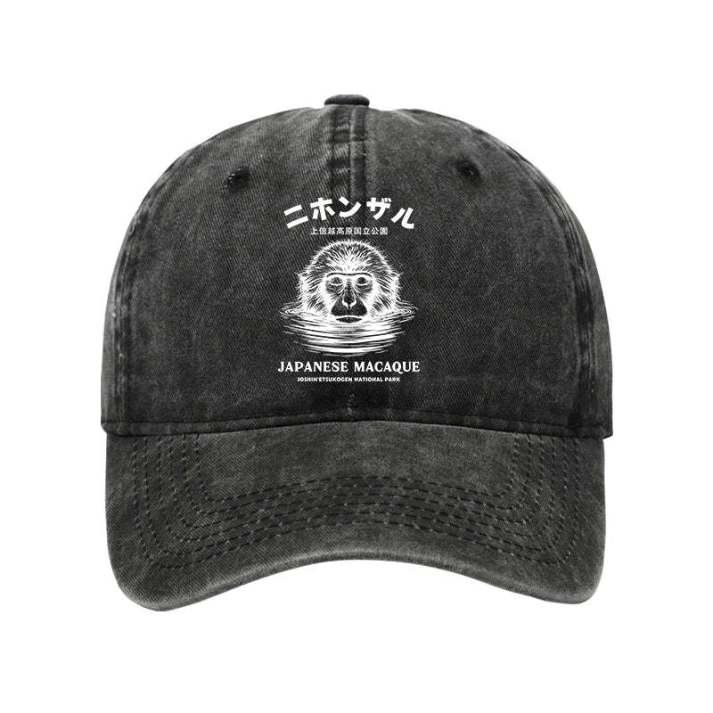 Tokyo-Tiger The Macaque Monkey In The Bath Japanese Washed Cap Sale