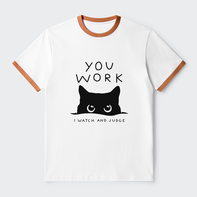 Tokyo-Tiger A Cat That Spies Contrast Trim T-Shirt