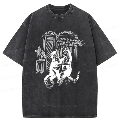 Tokyo-Tiger Dancing Cats Washed T-Shirt