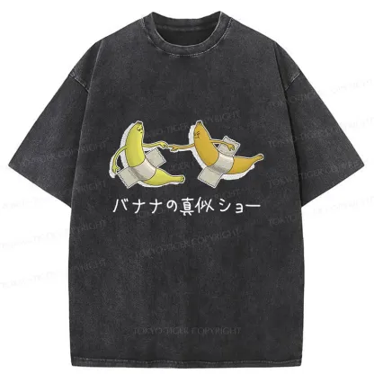 Tokyo-Tiger Banana Imitation Show Washed T-Shirt