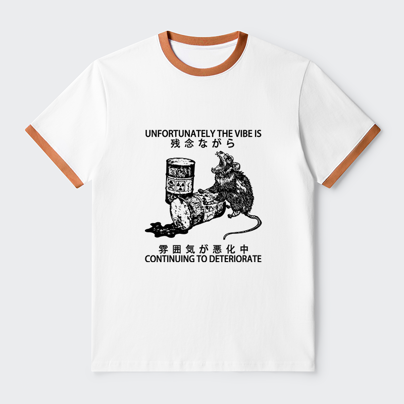 Tokyo-Tiger The Vibe Is Continuing To Deteriorate Contrast Trim T-Shirt