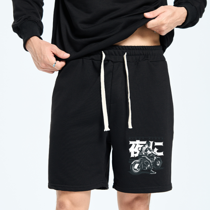 Tokyo-Tiger Motorcyclist Japanese Night Rider Unisex Shorts