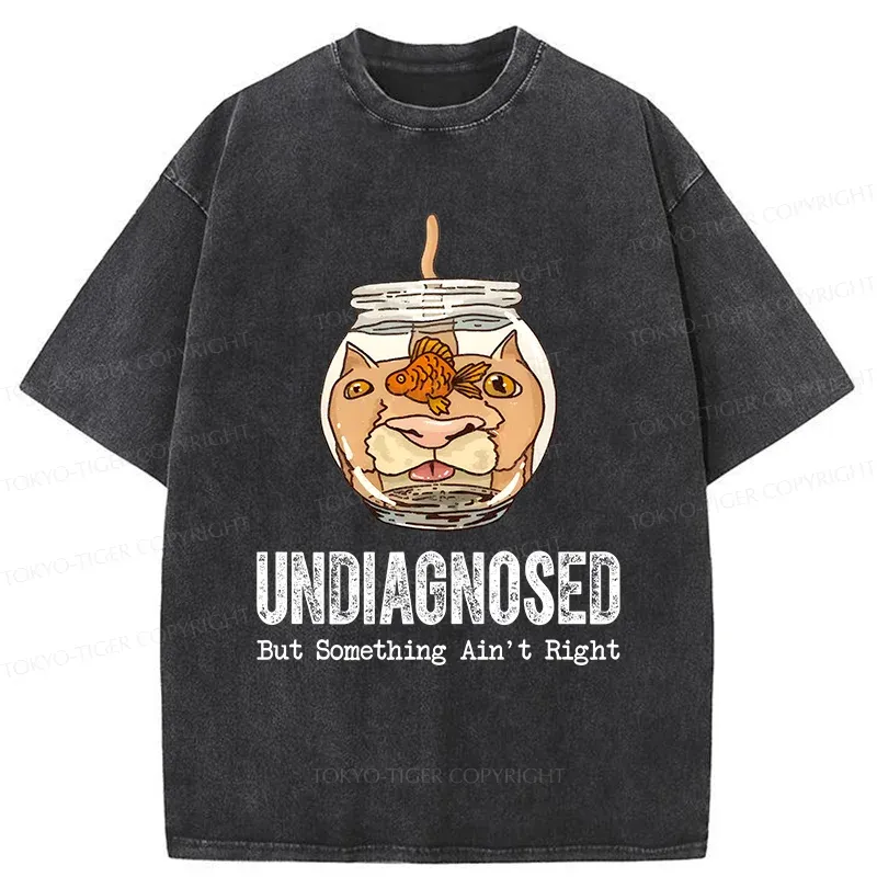 Tokyo-Tiger Weird Cat Washed T-Shirt