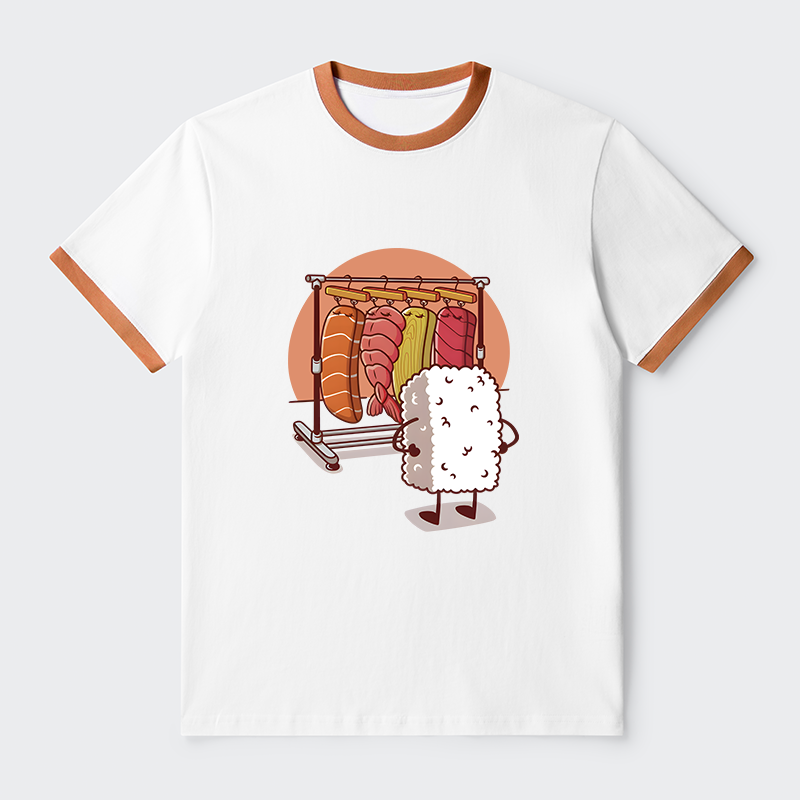 Tokyo-Tiger Which One Should I Wear Today Contrast Trim T-Shirt
