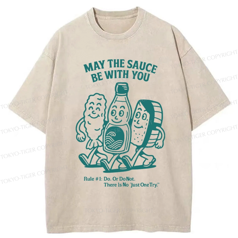 Tokyo-Tiger May The Sauce Be With You Washed T-Shirt