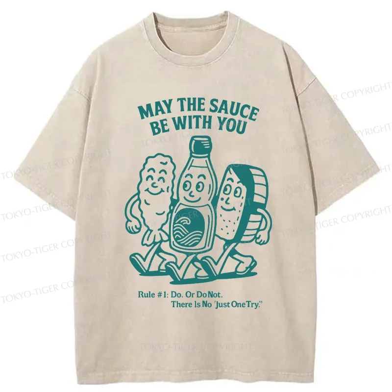 Tokyo-Tiger May The Sauce Be With You Washed T-Shirt