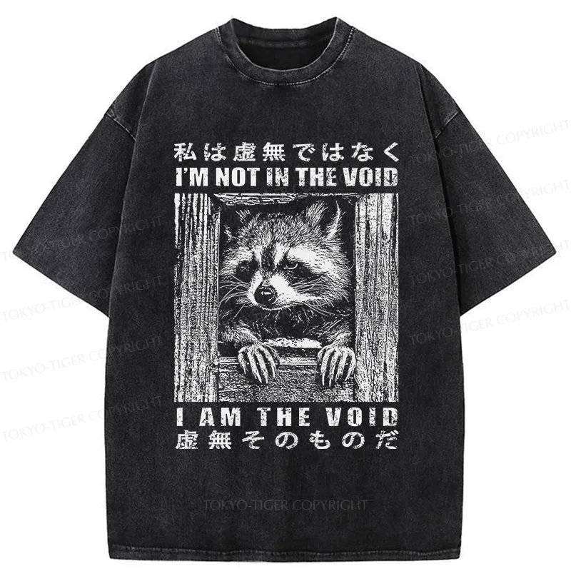 Tokyo-Tiger I Am The Void Funny Raccoon Washed T-Shirt